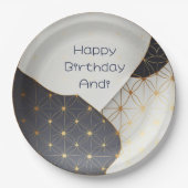 Modernes Design der japanischen Schwarz- und Gold- Pappteller (Vorderseite)