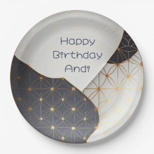 Modernes Design der japanischen Schwarz- und Gold- Pappteller