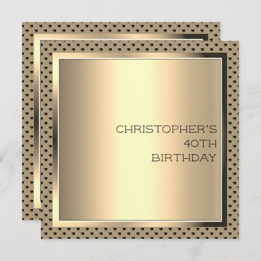 Modernes Design der Männerpartei Einladung (Vorne/Hinten)