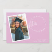 Modernes Design der Porto-Briefmarke: Rosa Foto Ab Ankündigung (Vorderseite)