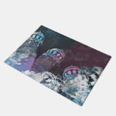 Modernes Design der rosafarbenen Digitalfotografie Fußmatte (Schrägansicht)