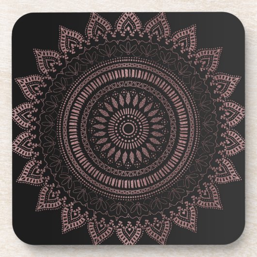 Modernes Design der Rose Mandala Untersetzer (Vorderseite)