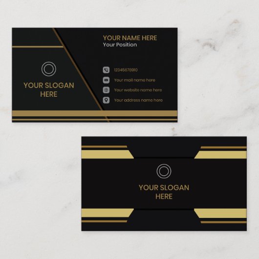 modernes Design der schwarzen Visitenkarte (Vorne/Hinten)