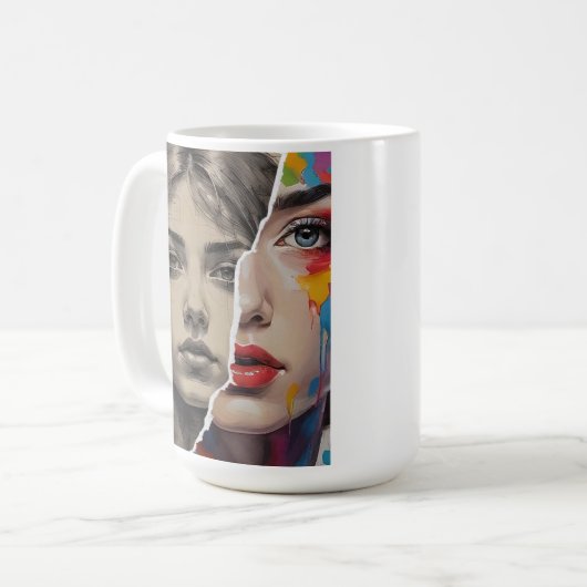 Modernes Design der Tasse | Zwei Gesichtshautdesig (Vorderseite Links)