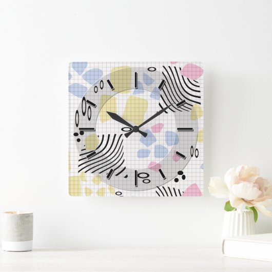 Modernes Design der Wanduhr. Quadratische Wanduhr (Zuhause)