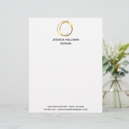 Modernes Design Designer-Scribble-Logo in Gold Briefbogen (Stehend Vorderseite)