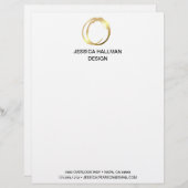 Modernes Design Designer-Scribble-Logo in Gold Briefbogen (Vorne/Hinten)