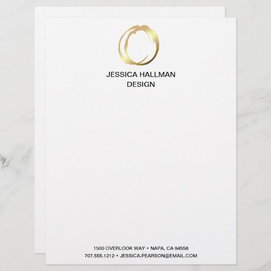 Modernes Design Designer-Scribble-Logo in Gold Briefbogen (Vorne/Hinten)