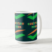 Modernes Design dunkle Farben Thema Frage Kaffeetasse (VorderseiteRechts)
