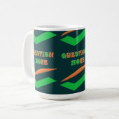 Modernes Design dunkle Farben Thema Frage Kaffeetasse (Vorderseite Links)