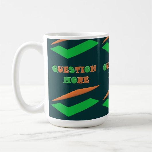 Modernes Design dunkle Farben Thema Frage Kaffeetasse (Links)