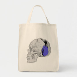 MODERNES DESIGN EINES SKULS MIT BLAUEN KOPFEN TRAGETASCHE