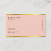 Modernes Design Elegante Farbe Gold Charme Schlich Visitenkarte (Rückseite)