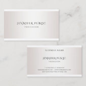 Modernes Design Elegante Imitate Silver Simple Tem Visitenkarte (Vorne/Hinten)