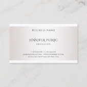 Modernes Design Elegante Imitate Silver Simple Tem Visitenkarte (Rückseite)