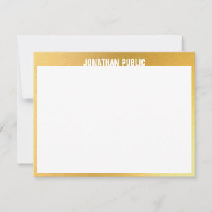 Modernes Design Elegantes Gold White Trendy Templa Mitteilungskarte