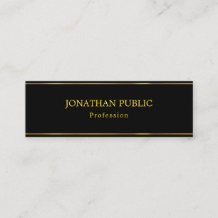 Modernes Design Elegantes Schwarzes Gold Template Mini Visitenkarte