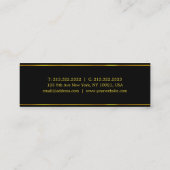 Modernes Design Elegantes Schwarzes Gold Template Mini Visitenkarte (Rückseite)