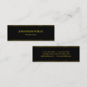 Modernes Design Elegantes Schwarzes Gold Template Mini Visitenkarte (Vorne/Hinten)