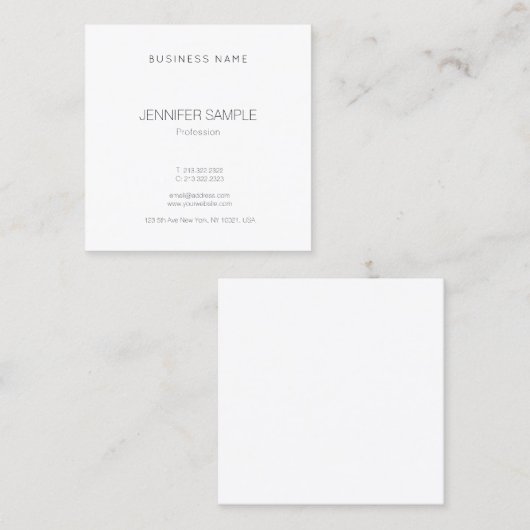 Modernes Design Elegantes Template Luxus Schöne Quadratische Visitenkarte (Vorne/Hinten)