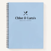 Modernes Design - etwas Blaues Brautparty Rezept Notizblock (Vorderseite)