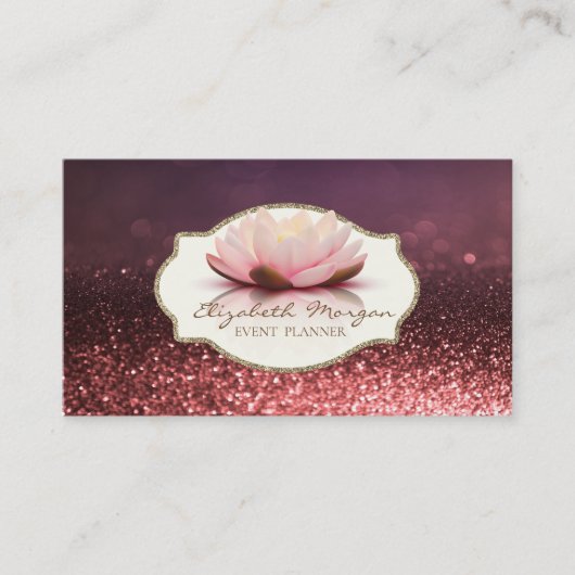 Modernes Design,Frame Lotus Blume Glitzer Bokeh Visitenkarte (Vorderseite)