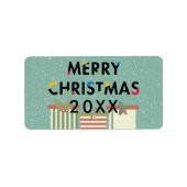 Modernes Design Frohe Weihnachts-Geschenkboxen Lab Adressaufkleber (Vorne)