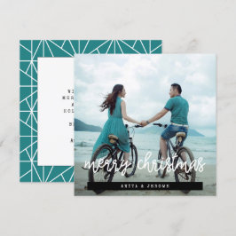 Modernes Design Frohe Weihnachts-Platz-Foto Feiertagskarte