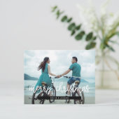 Modernes Design Frohe Weihnachtszeit Foto Postkarte (Stehend Vorderseite)