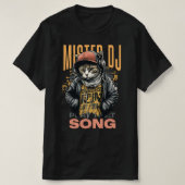 Modernes Design Funny Deejay Cat Technische Musik  T-Shirt (Design vorne)