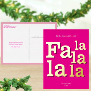 Modernes Design für das heiß rosa Einfache Chic Tr Folien Feiertagspostkarte