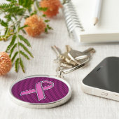 Modernes Design für das rosa Band-Bewusstsein Schlüsselanhänger (Seite)