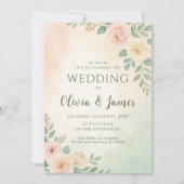 Modernes Design für Grüne Hochzeiten mit Foto und  Einladung (Vorderseite)