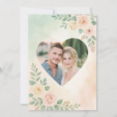 Modernes Design für Grüne Hochzeiten mit Foto und  Einladung (Rückseite)