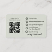 Modernes Design für grüne QR-Code-Skript Visitenkarte (Rückseite)