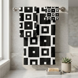 Modernes Design für Schwarz und Weiß Badhandtuch Set