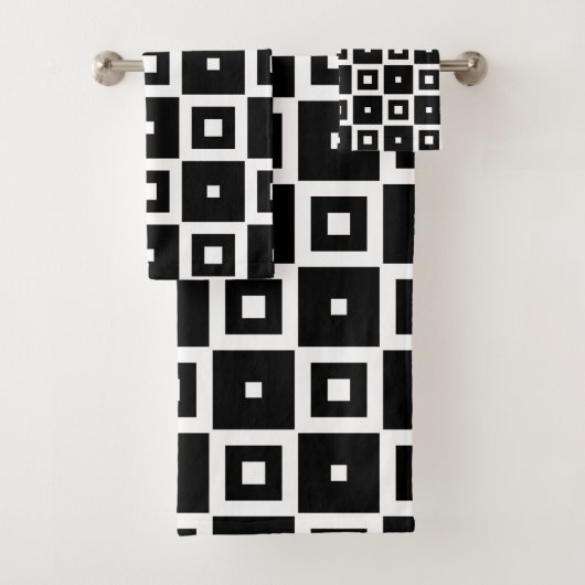 Modernes Design für Schwarz und Weiß Badhandtuch Set (Insitu)