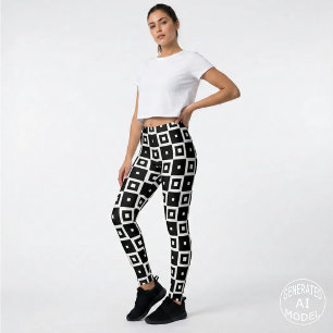 Modernes Design für Schwarz und Weiß Leggings
