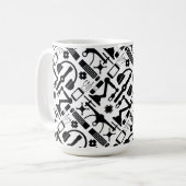Modernes Design für Schwarz-Weiß-Technologie Kaffeetasse (Vorderseite Links)