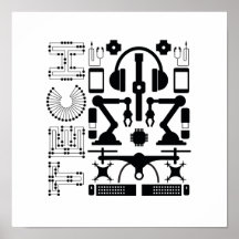 Modernes Design für Schwarz-Weiß-Technologie