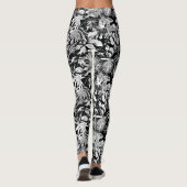 Modernes Design für Schwarz-weiße tropische Leaf-M Leggings (Rückseite)