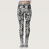 Modernes Design für Schwarz-weiße tropische Leaf-M Leggings (Vorderseite)