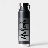Modernes Design für Skriptnamen - Schwarz Minimali Trinkflasche (Vorne)
