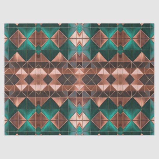 Modernes Design für Smaragde und Kupfer Seidenpapier (Vorderseite)