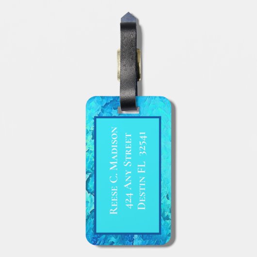 Modernes Design für tropische Ozeane Gepäckanhänger (Rückseite vertikal)