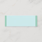 Modernes Design Glamour Elegant Blue Green Schlich Mini Visitenkarte (Rückseite)