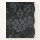 Modernes Design: Graue Blume mit Diamond Monogram Notizblock (Rückseite)