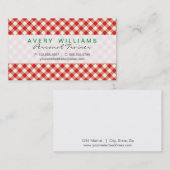 Modernes Design, Green, Red & White Country Gingha Visitenkarte (Vorne/Hinten)