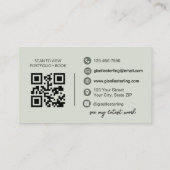 Modernes Design Grüne Schrift Eleganter QR-Code Visitenkarte (Rückseite)