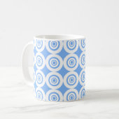 Modernes Design hellblaue, weiße Kreise Muster Kaffeetasse (Vorderseite Links)